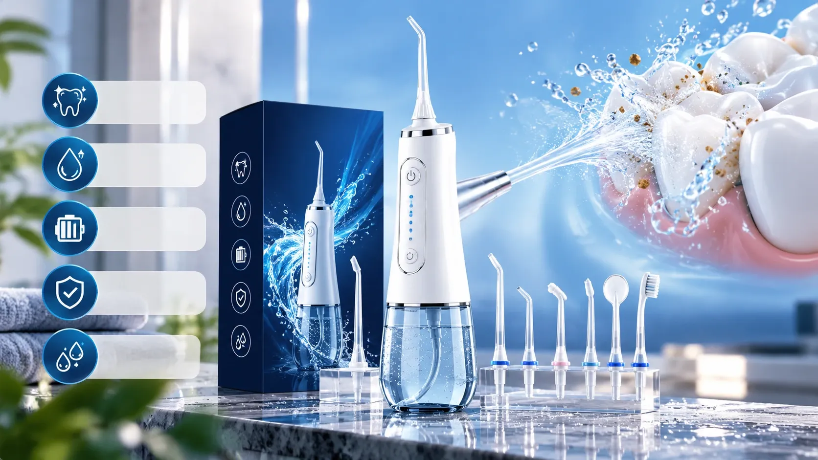 Máy tăm nước Inmax và bộ đầu phun