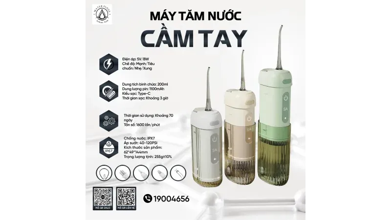 Máy tăm nước nha khoa mini xu hướng chăm sóc răng miệng tiện lợi